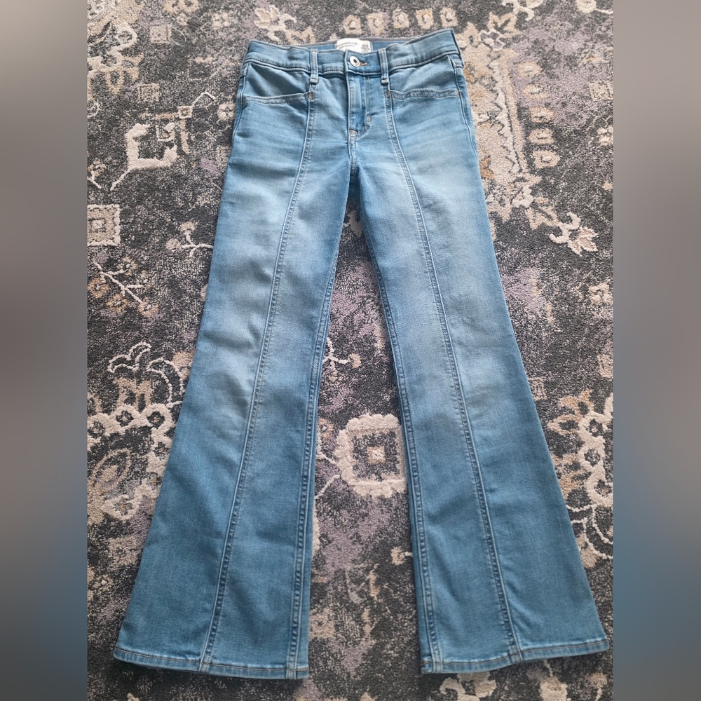 Abercrombie Kids Girl  Light Blue Flared Jeans